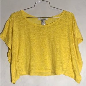 Forever 21 cropped top. Size S. Yellow.